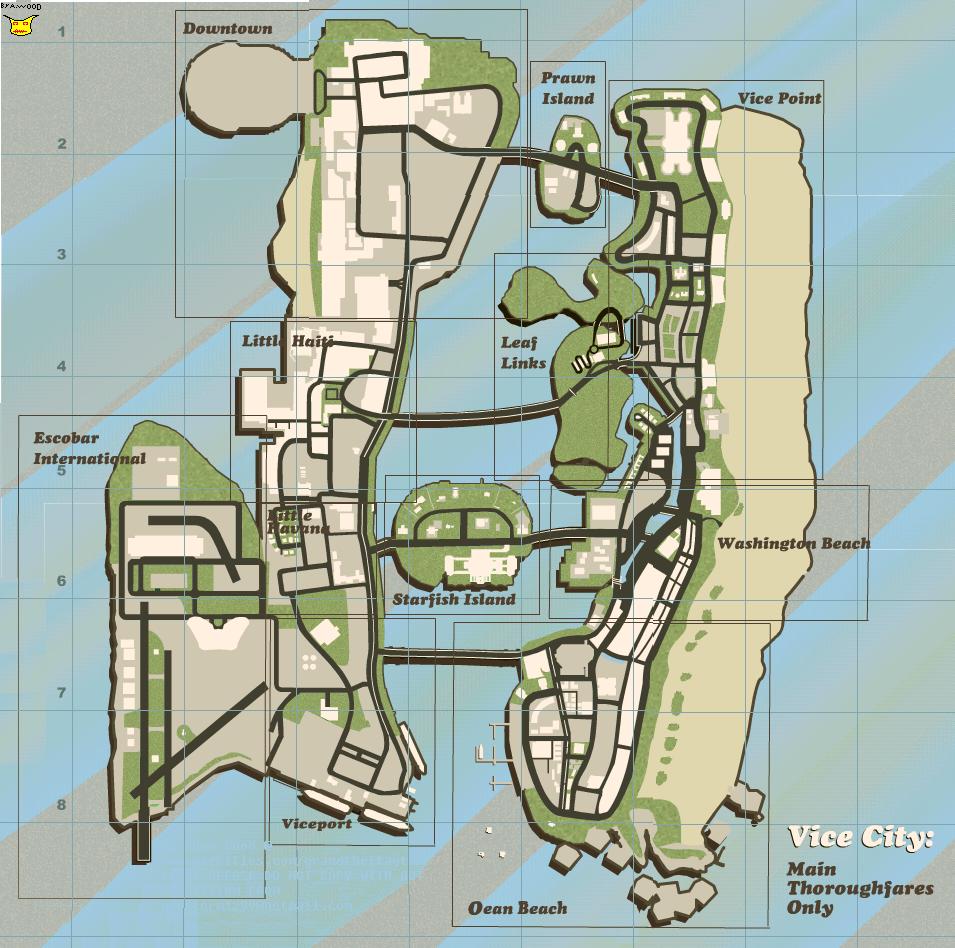 ViceCity map. This map is only for personal use, DO NOT copy, edit or reproduce it to any other site without permission from vectorm1299@hotmail.com