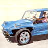 Spring 1968 - Jessica Lidbetter driving the MANTA prototype.