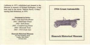 1916 Grant Six touring Christmas Ornament booklet - front