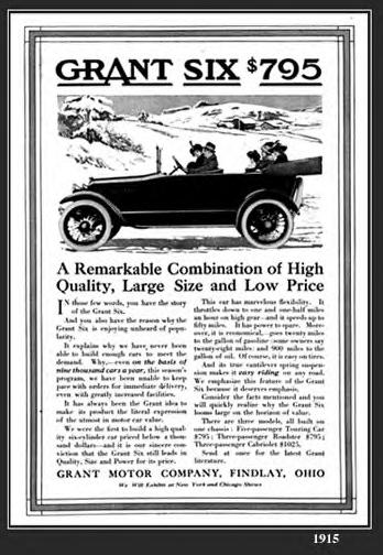 1915 Grant touring ad