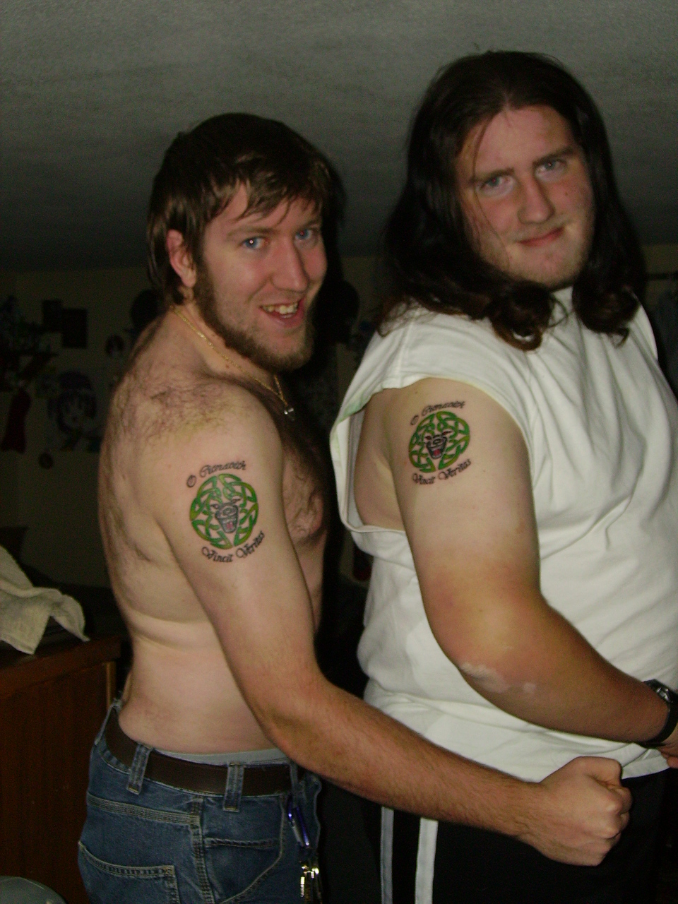 Sean and I posing with new tattoos