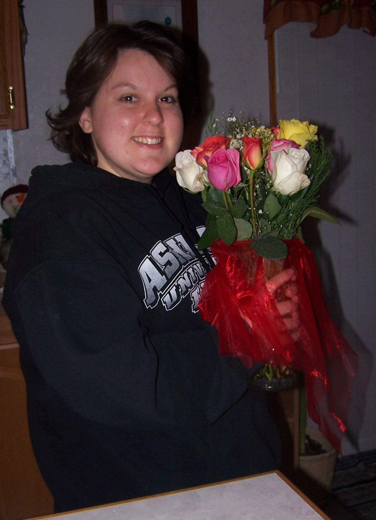 Erica with her flowers