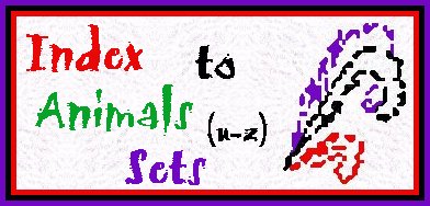 Index to U, V, W, X, Y, and Z Sets