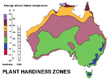 Zone map for Australian to U.S.A comparision