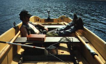 Ian afloat on Ladybower Resevoir