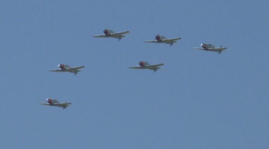 P-51 formation during the 2008 Joint Services Airshow at Andrews Airforce Base, Maryland
