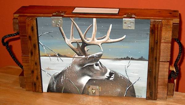 Whitetail Deer Being Alert, Dims, 27" x 14" x 6"