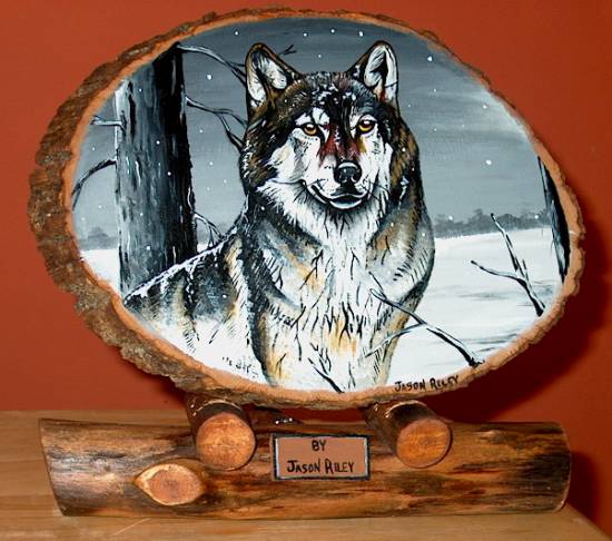 Wolf in Winter, Image is 14"