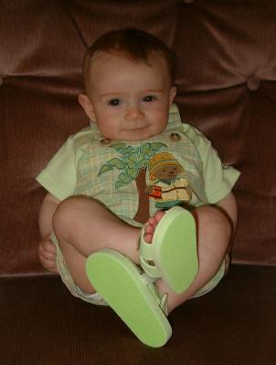 Hurry up, Daddy -- my feet must be free!