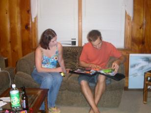 Me and Tomas looking at my CDs...he is soo hot!