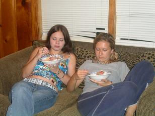 Me and Susan, eatting an icecream cake that two of the Slovaks made (they worked at Dairy Queen)...whatever you can name was in that cake. Not good with alcohol