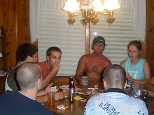Michal, Tomas, Chris, Chris's gf, and the back of Lubos's and Maros's heads