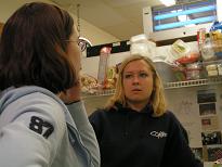 Susan and I, deep in conversation