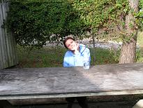 Kate, sitting at our lunch table