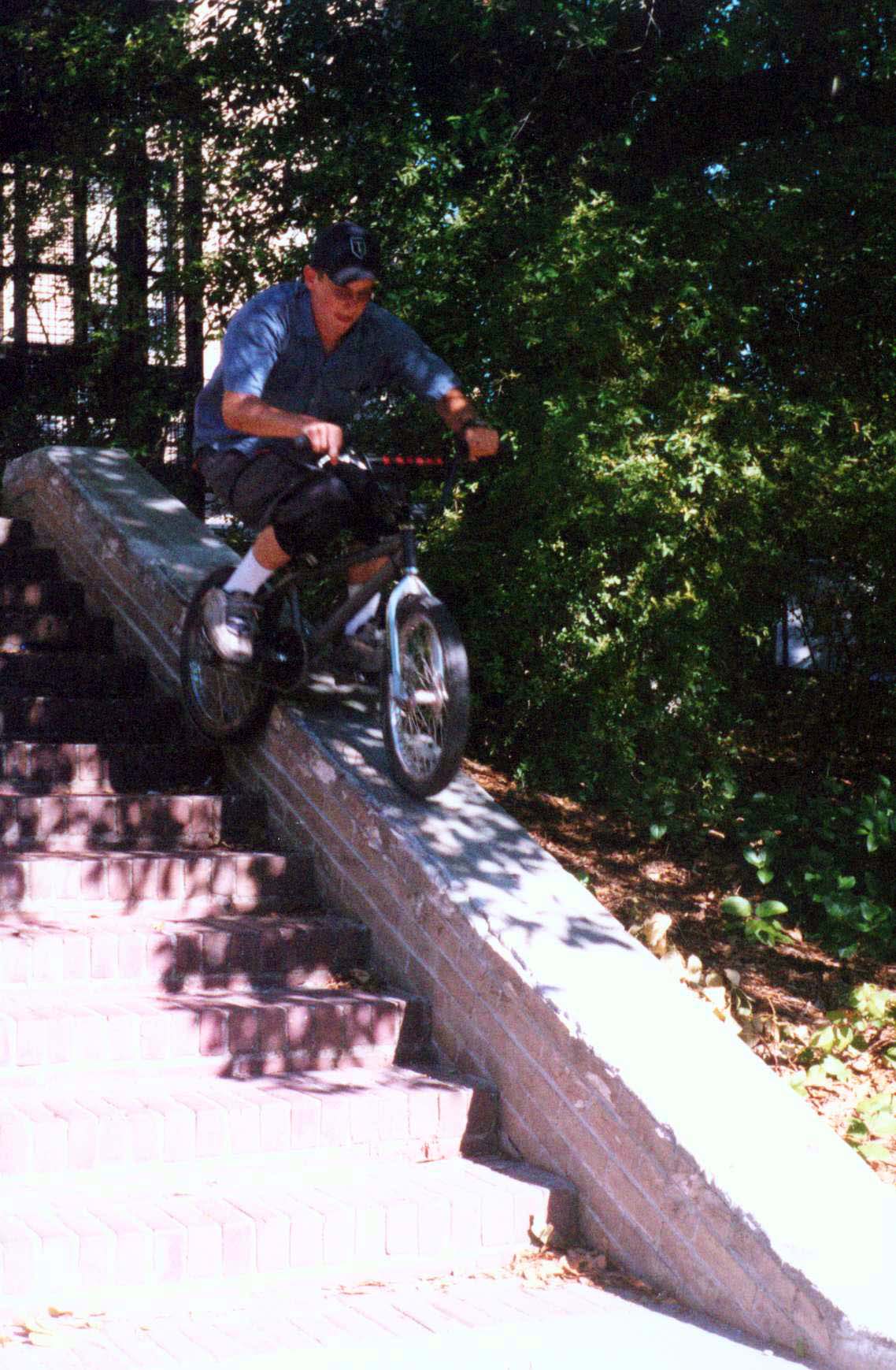 What a trooper.&nbsp; After getting a flat he grabbed my bike and did this.&nbsp; The famous 13 stair grind somewhere on the UW campus.