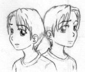 an old old drawing of trev and troy you figure who's who.