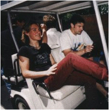 oh we look so tough and manly in a golf cart...