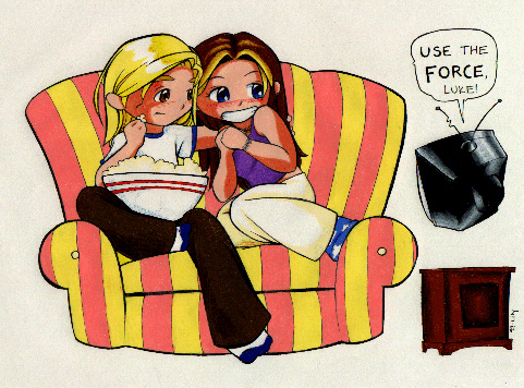 A drawing by lily of me! Now, which one's me, anyways? O_o