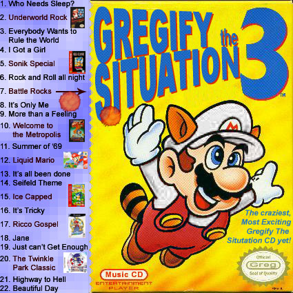 Fire-Racoon Mario makes his first appearance just to discover that there's just as many Sonic tracks in Gregify the Situation 3.