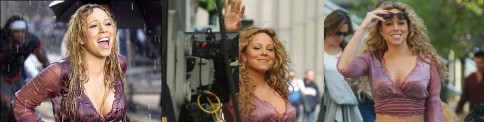 Mariah filming the video for Through The Rain
