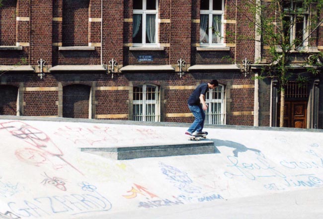 Slope and kerb at Place de la Chapelle skatepark, Brussels