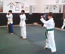 Danny Ruth, Landan Mitchell, and Chad Aurell demonstrate basics