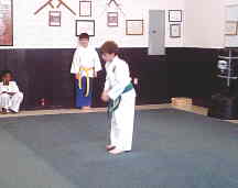 Chad Aurell preparing to do seiunchin kata