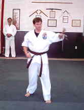 James Selby performing a sai kata
