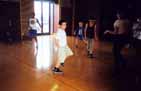 Learning jazz dancing in the Main Hall.