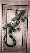 Lizard.  Mosaic by Kate Millington.  Click to see a larger photo.