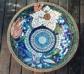 Bowl.  Mosaic by Kate Millington.  Click to see a larger photo.