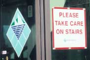 The new warning on the Centre's front door.
Click to see a larger view.