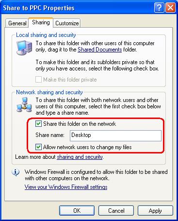 Folder properties page