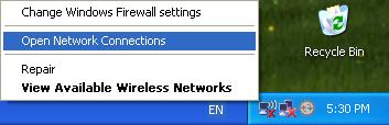 Taskbar notification area