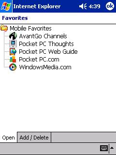 Favorites item with icon