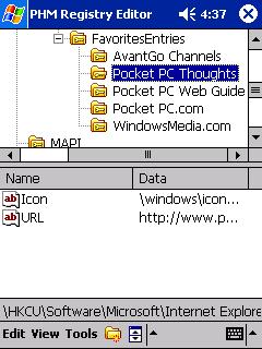 Entering item into registry