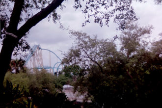 [Lift hill through trees]