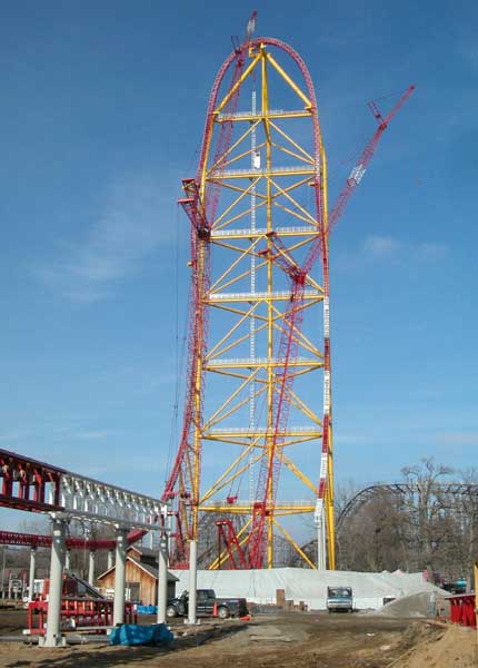 [Top Thrill Dragster's hill almost completed]
