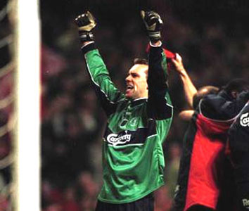 Westerveld jubilates after saving the last penalty