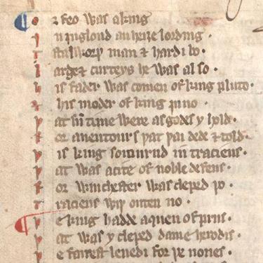 Sir Orfeo's Parentage: a page from the Auchinleck Manuscript