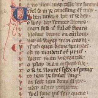 a page from the Auchinleck Manuscript