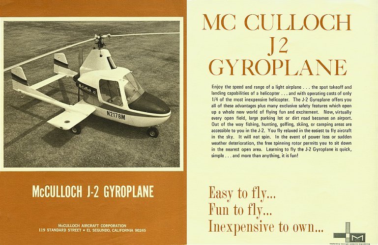 McCulloch J2 Gyro Plane by Jim Griffin Rotary Wing Forum