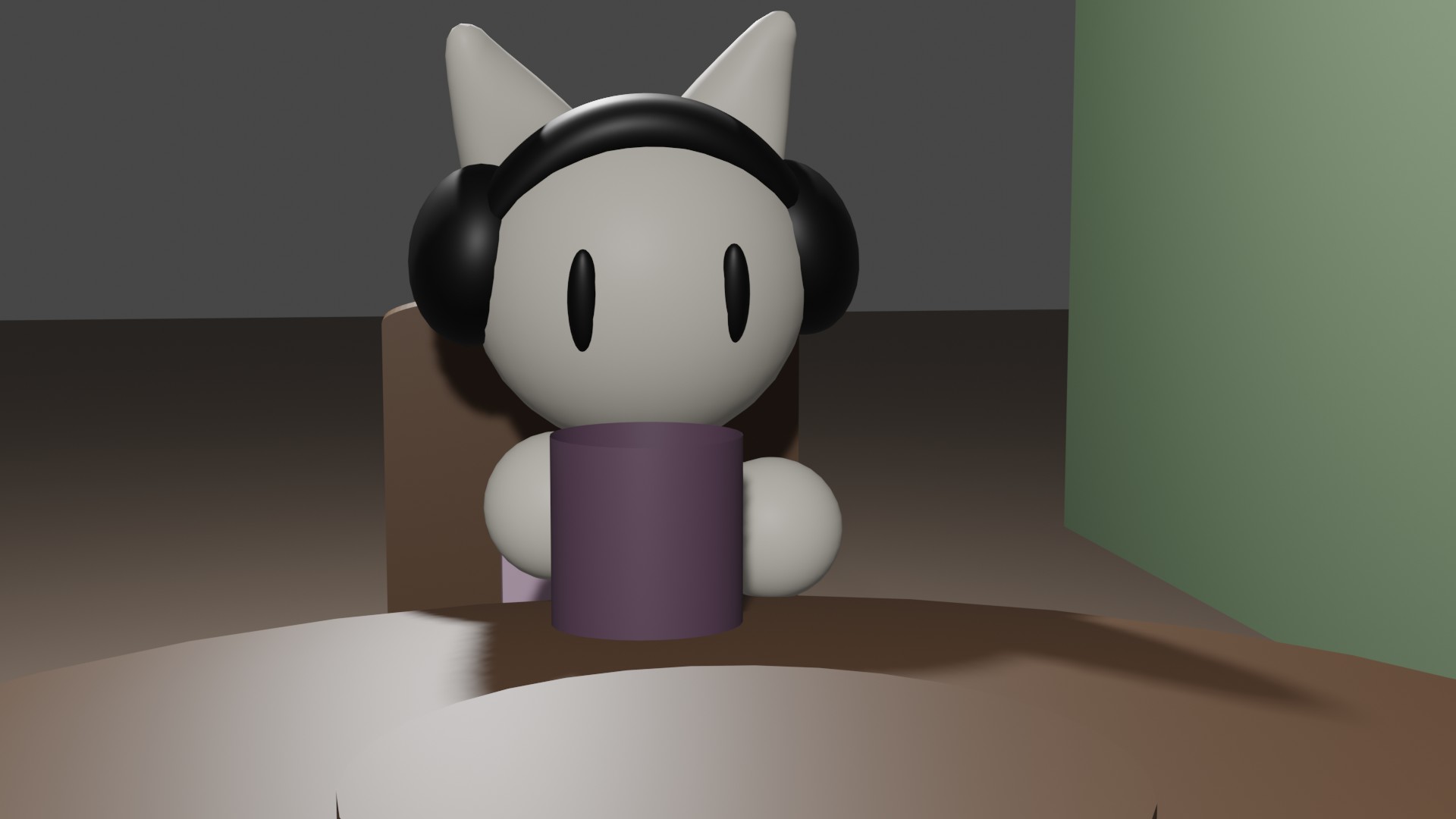 cat sitting at table