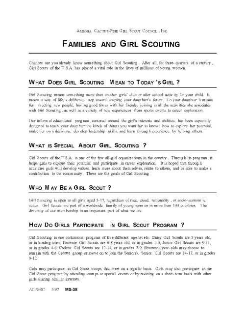 GSACPC MS-38 Families and Girl Scouting