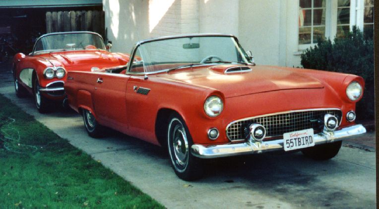 This is Loris's 55 T Bird just painted mid 2002