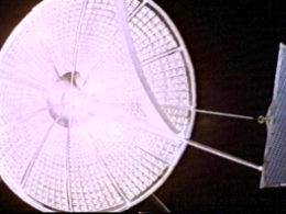 Diamond Encrusted Satellite: Satellite Beginning to Emit Laser