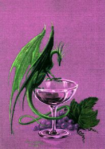 small dragon on glass