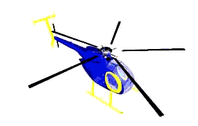 Animated blue helicopter
