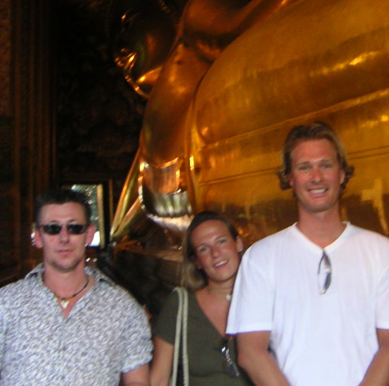 Peter, Mark & Tina from Holland visitg Buddah Temple
