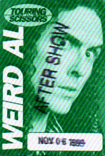 Backstage Pass - Stranahan Theater, Toledo - November 6, 1999